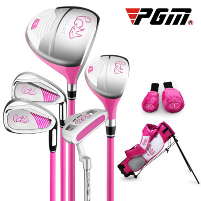 Pgm Pickcat 3 12 Years Old Kids Golf Club Set For Girls Boys 5 Golf Clubs With A Rack Bag 2 Free Headcovers