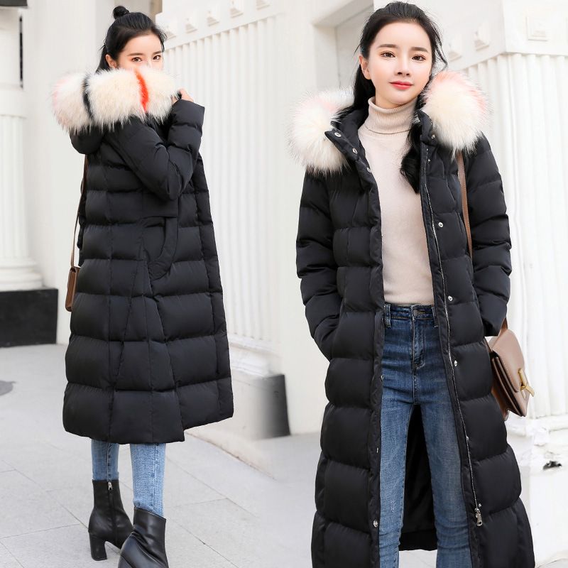 2018 Winter Ente Daunenjacke Frauen Langen Mantel Warme Parkas Dicke Weibliche Warme Kleidung waschbären pelzkragen Schnee Tops Hohe Qualität 2018 Winter Ente Daunenjacke Frauen Langen Mantel Warme Parkas Dicke Weibliche Warme Kleidung waschbären pelzkragen Schnee Tops Hohe Qualität