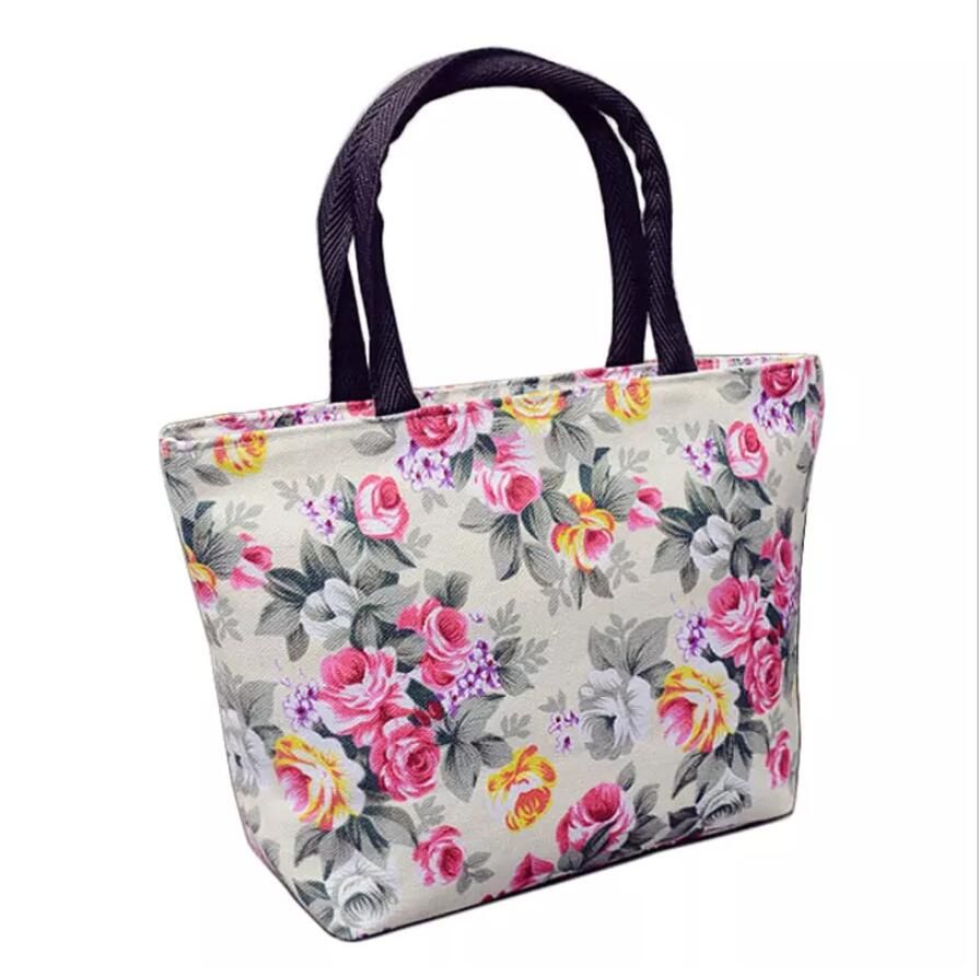 Femmes Motif Floral Design Mode Toile Acheter Durable Sac Main À O0qnS4