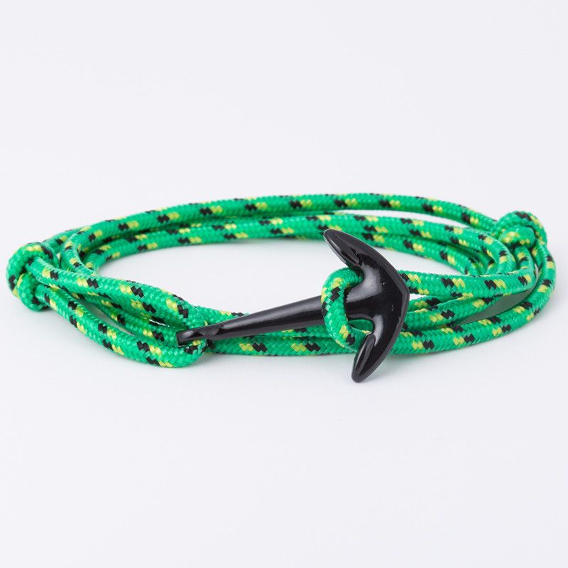 Woven Nylon Multilayer Black Anchor Bracelets Men Anchor Bracelet Navy