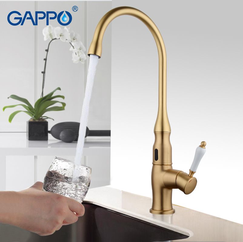 Gappo Gold Kitchen Faucet Torneira Cozinha Water Sensor Taps Automatic Infrared Touchless Mixer Ga521