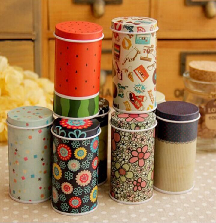 Storage Tin Box Zakka Organizer Small Decorative Tins Box Flowers