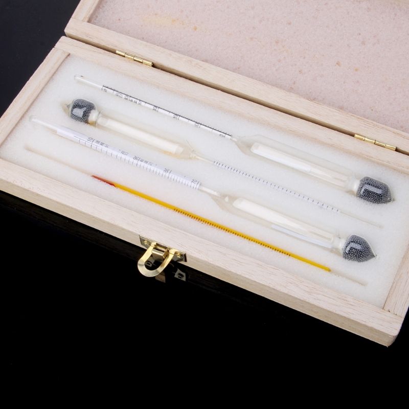 alcohol hydrometer thermometer set