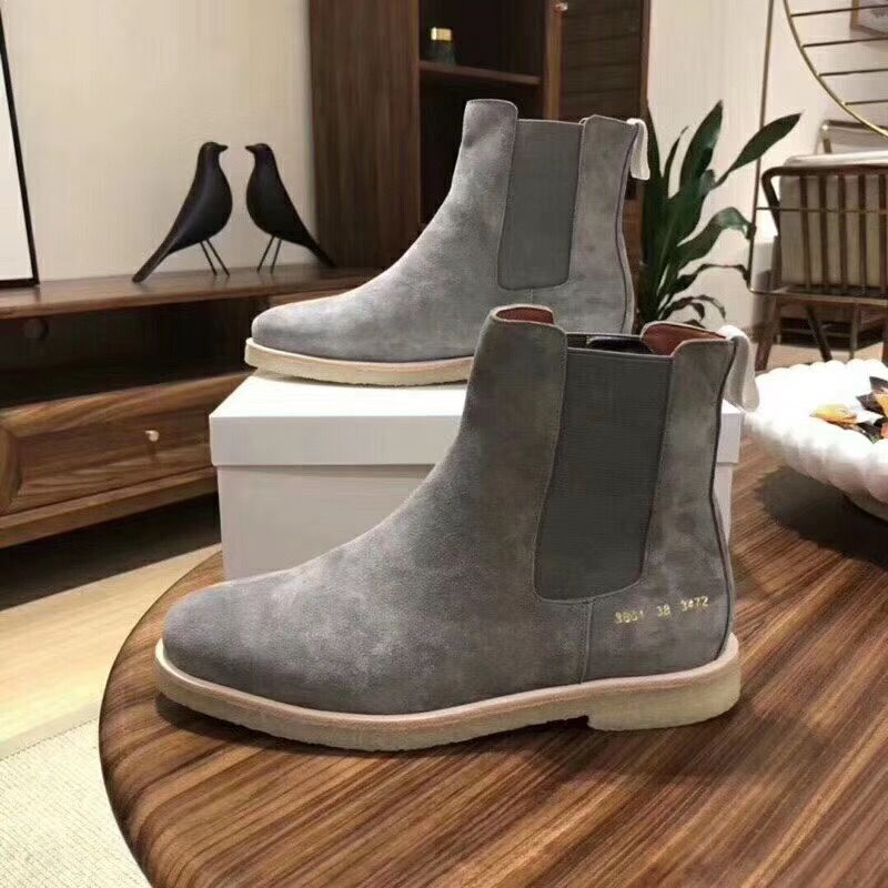 common projects chelsea boots warm grey