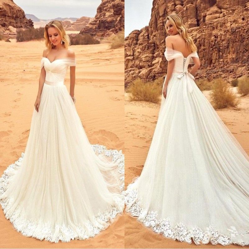 discount vestido de novia tulle lace skirt beach wedding dresses a