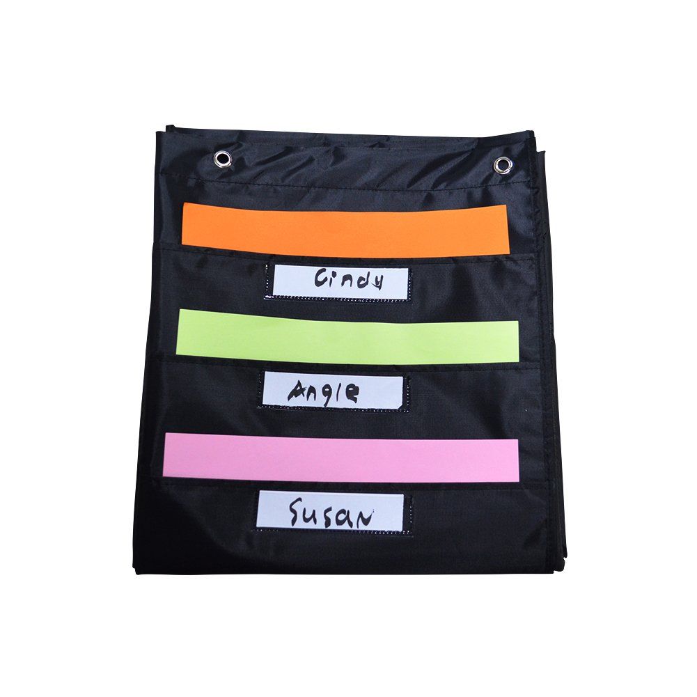 2021 School Pocket Chart, 30 Signatory Pocket, Heavy Duty Hanging File