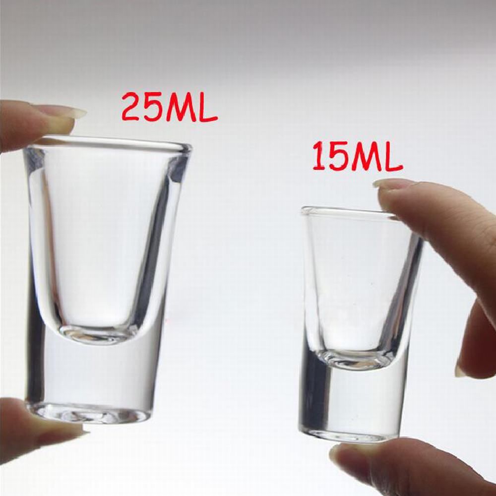 2019 Wholesale 15ML / 25ML Crystal Shot Glass Thick Bottom Bar Glass
