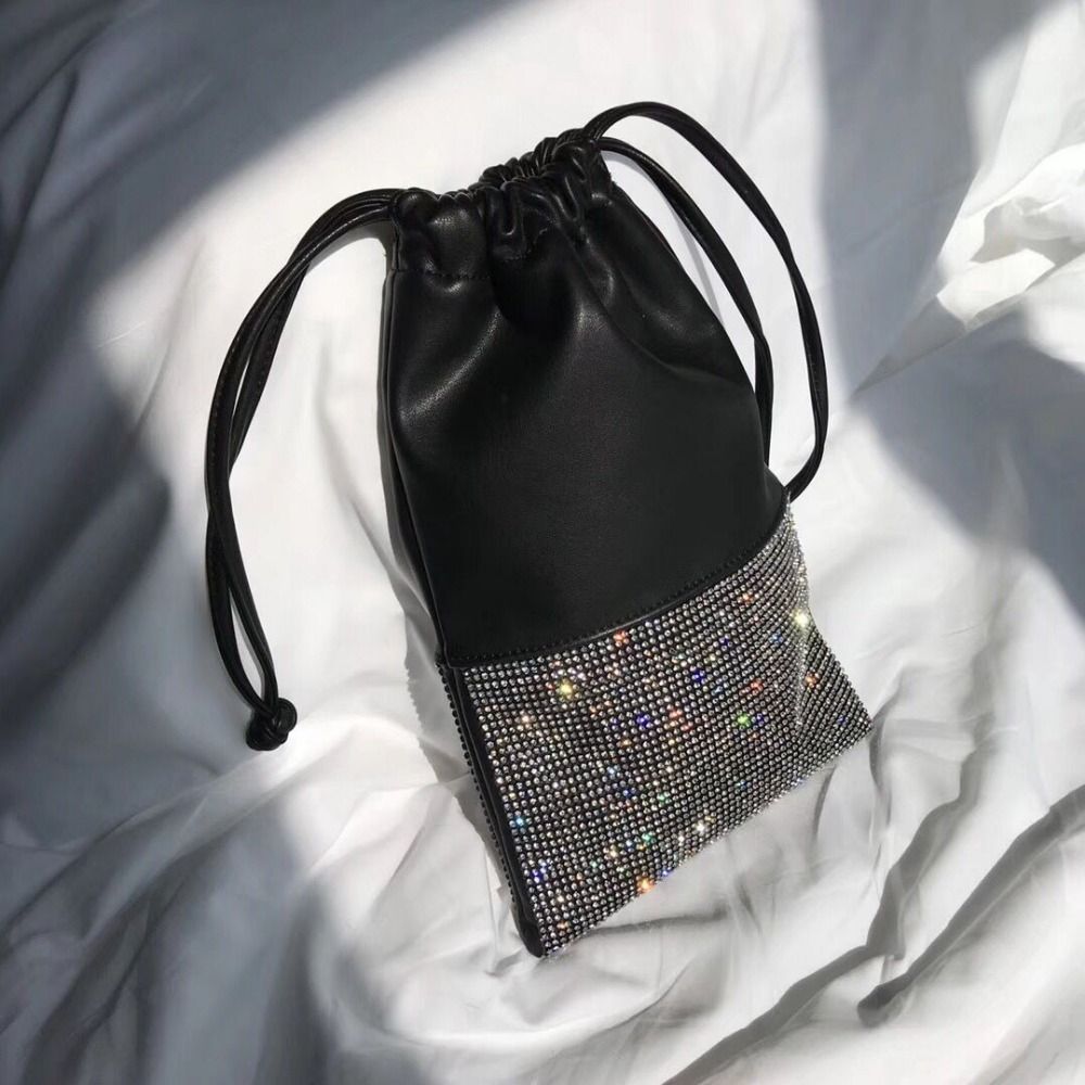 Embragues Diamante De Bolso Compre Del De Negro Cuero Lujo Lazo De FCdd8z5
