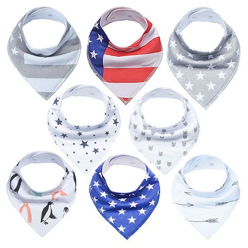 8 Pack Cute Baby Bibs Set 100 Cotton Baby Feeding Burp Cloths Baby
