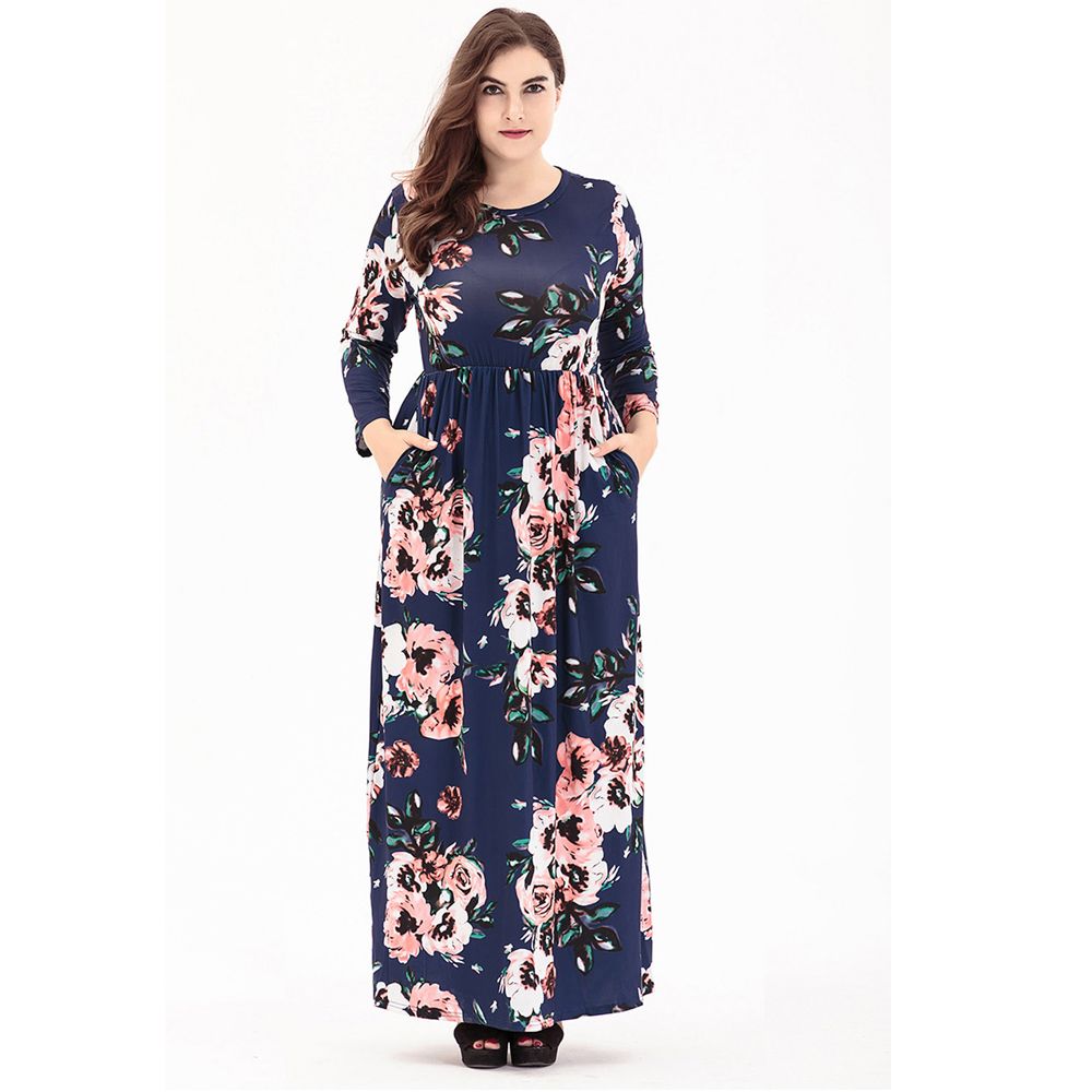 floral long sleeve gown