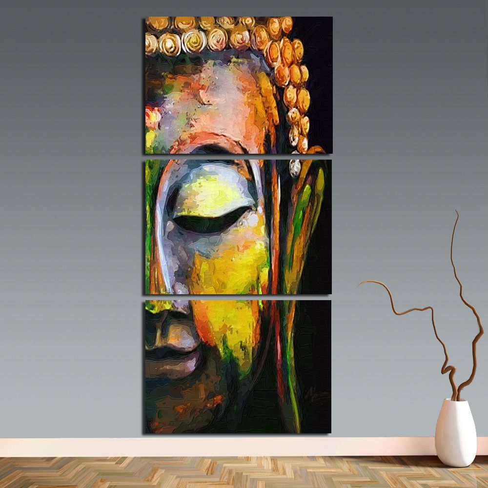 2018 Wall Art 3 Panels Buddha Pictures For Living Room Oil 2018 Wall Art 3 Panels Buddha Pictures For Living Room Oil Paintings On Canvas Posters And Prints Home Decor Framless 1 From Bad784533