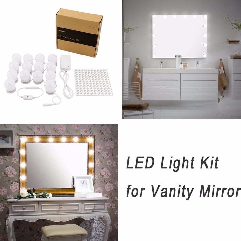 Hollywood Diy Vanity Lights Strip Kit For Lighted Makeup Dressing Hollywood Diy Vanity Lights Strip Kit For Lighted Makeup Dressing Table Mirror Plug In Led Lighting Fixture Free Standing From
