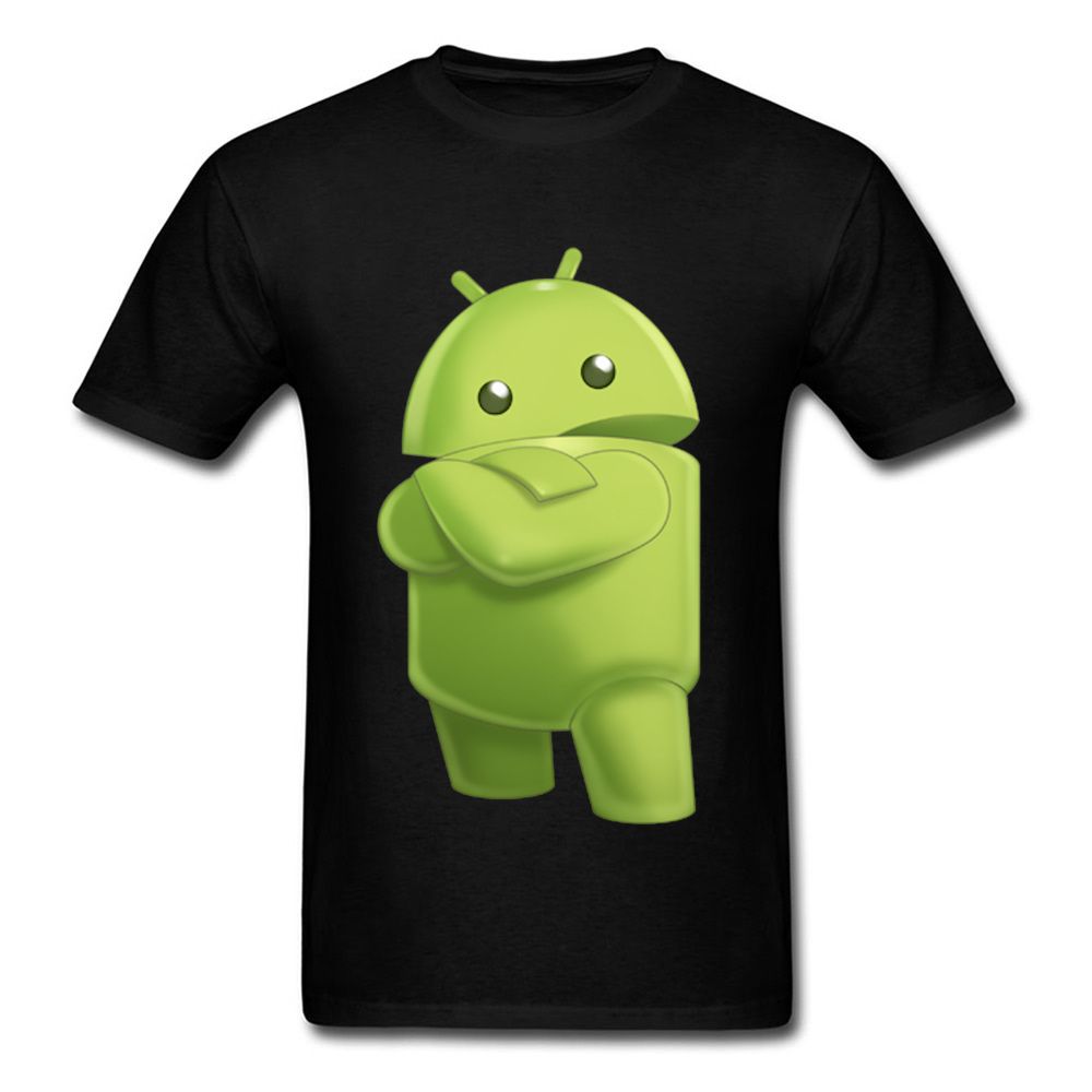 2018 funny robot print men t shirt fashion black tee shirt 3d funny robot sayings