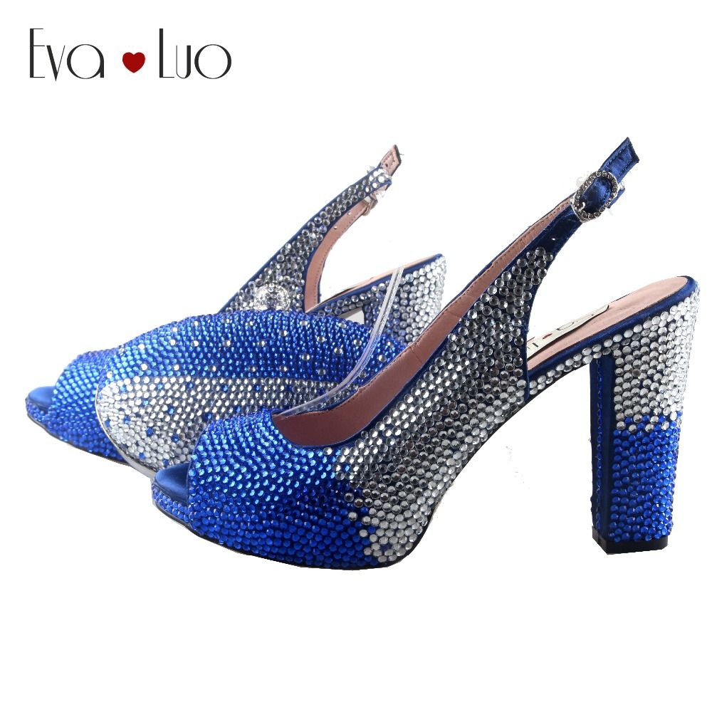 royal blue shoes block heel