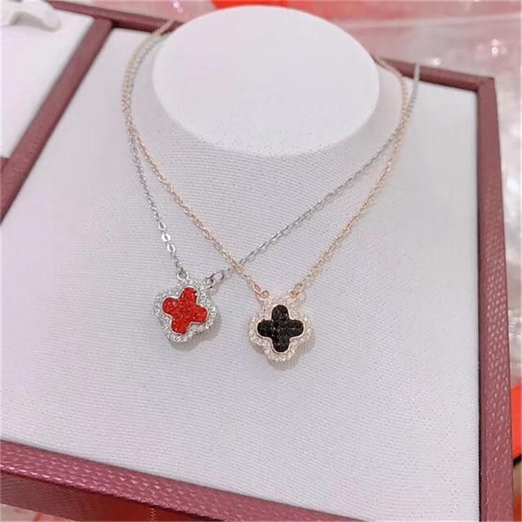 Whole 2018 New For Van Cleef Arpels S925 Sterling Silver High Whole 2018 New For Van Cleef Arpels S925 Sterling Silver High Quality Necklace Four Leaf Double Sided Brick Heart Costume Jewelry