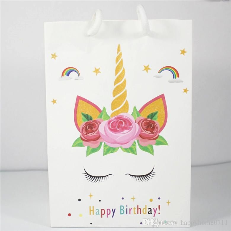 creative unicorn party paper bag candy packaging bag birthday gifts candy wrapping paper