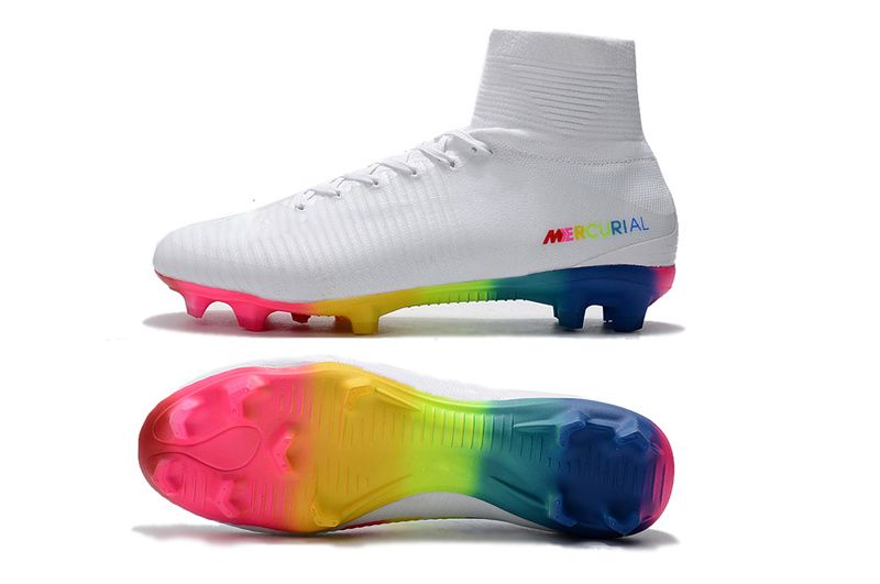 kids rainbow football boots
