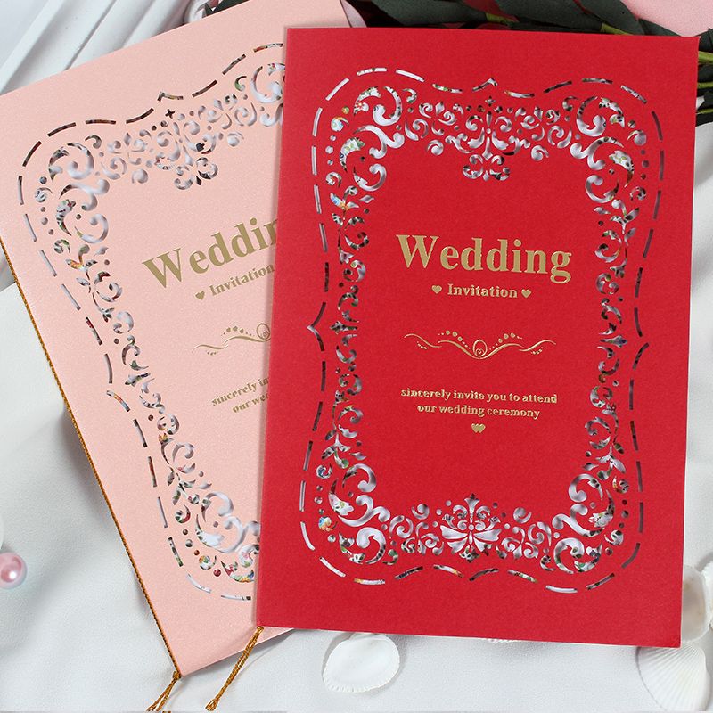 2018 Red Pink Perfect Wedding Invitation Card 260 190mm Invitation