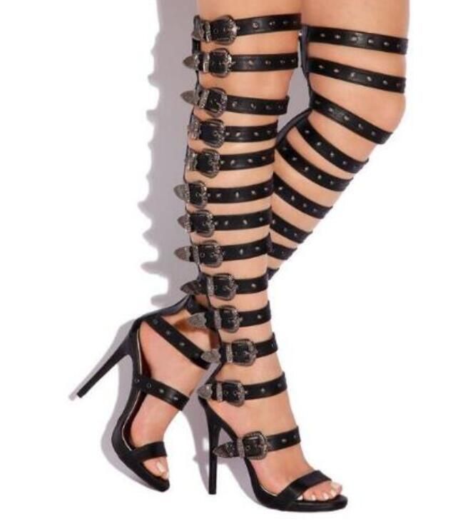 gladiator high heel boots