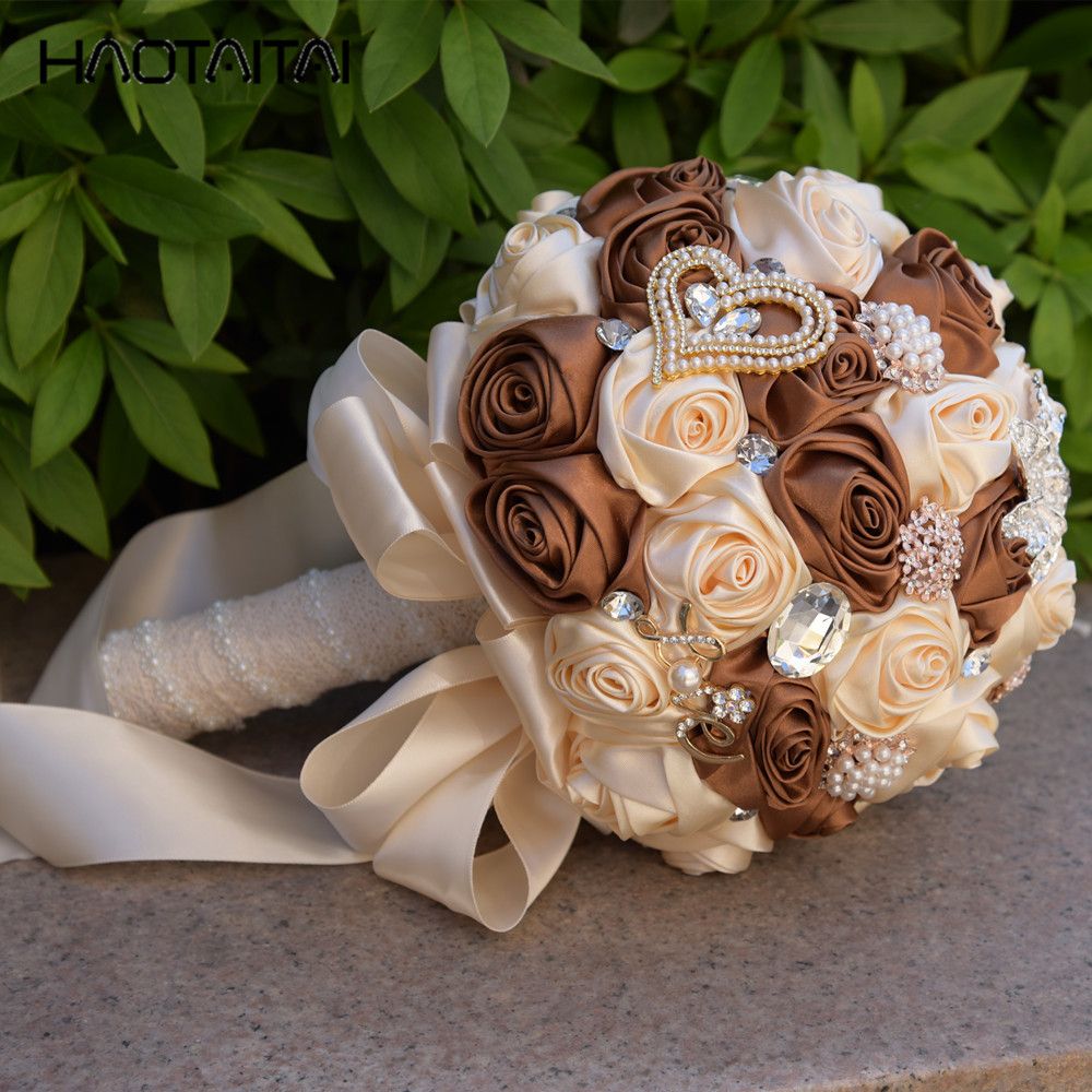 perles et cristaux Bling Mariage Fleurs Mariée Posy Douche bouquet rose strass