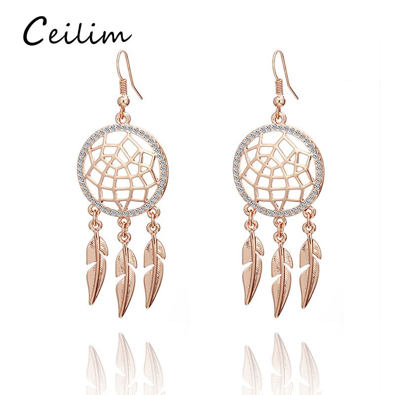 40 New Arrival Hollow Dream Catcher Earrings Women's Gold Plated Extraordinary Dream Catcher Earrings Online 40 New Arrival Hollow Dream Catcher Earrings Women's Gold Plated Extraordinary Dream Catcher Earrings Online