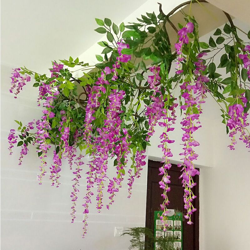 2019 Artificial Wisteria Silk Flowers Vine Home Wedding Party Tree