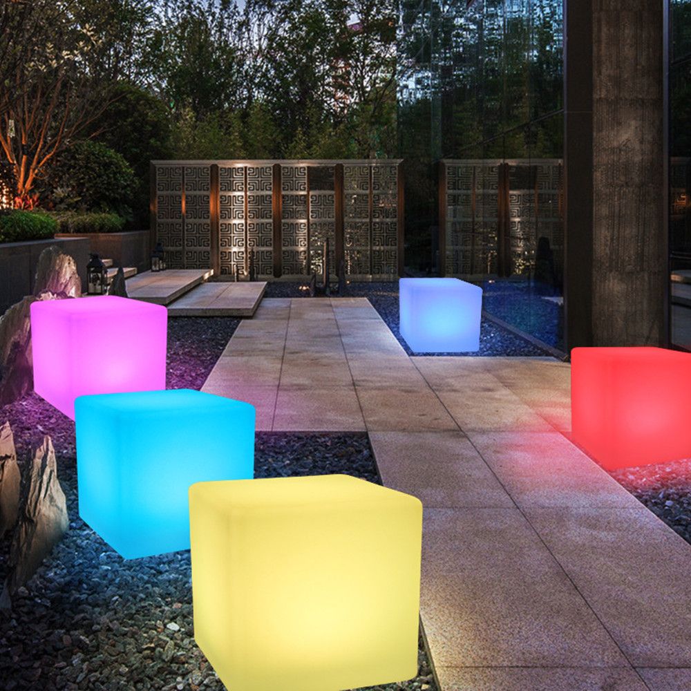 Glowing LED Chair Led Furniture 20X20X20CM Square Cube Luminous Light