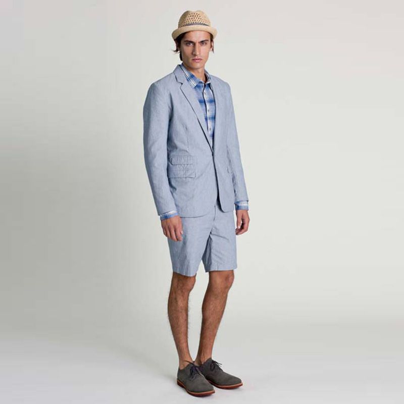 2019 Custom Made Beach Boyfriend Suit Light Blue Linen Men Suit With