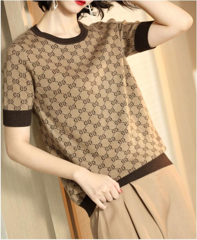New Designer Tshirts Women Coat Female Tshirt for Women Summer Knitting Tshirts Top Shirt