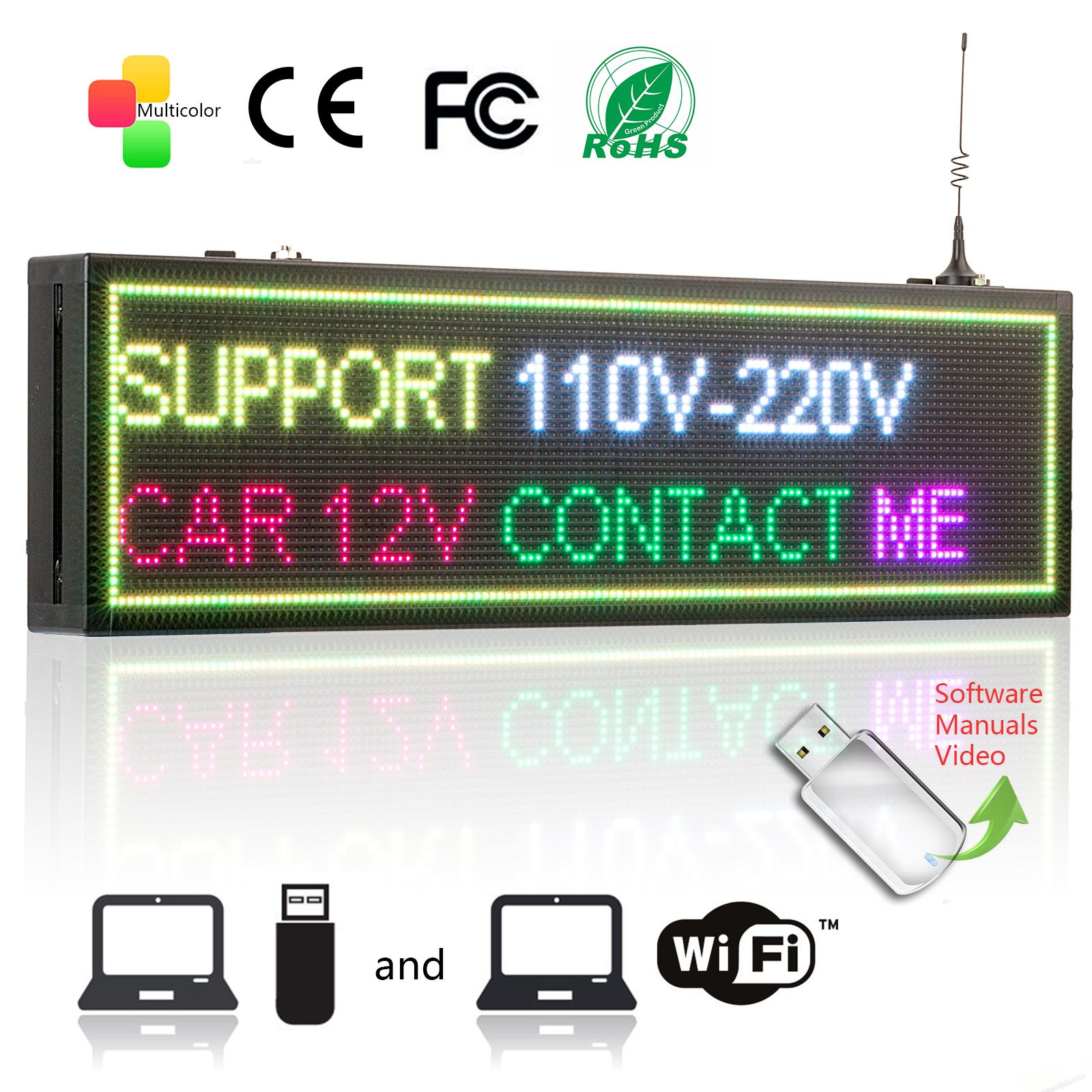2019 P5 WIFI RGB Led Scrolling Display 32*128dots Message Board Indoor LED  Display Indoor Full Color LED Display Support Smart Phone And Computer From  ...