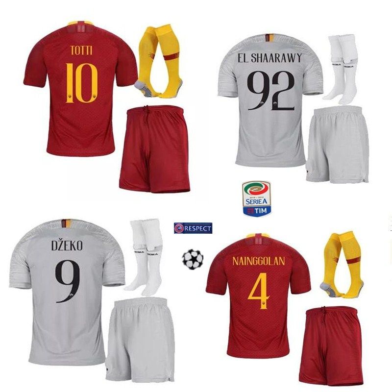 2021 2017/19 Rome Home Away Third Soccer Jerseys Totti Dzeko Nainggolan