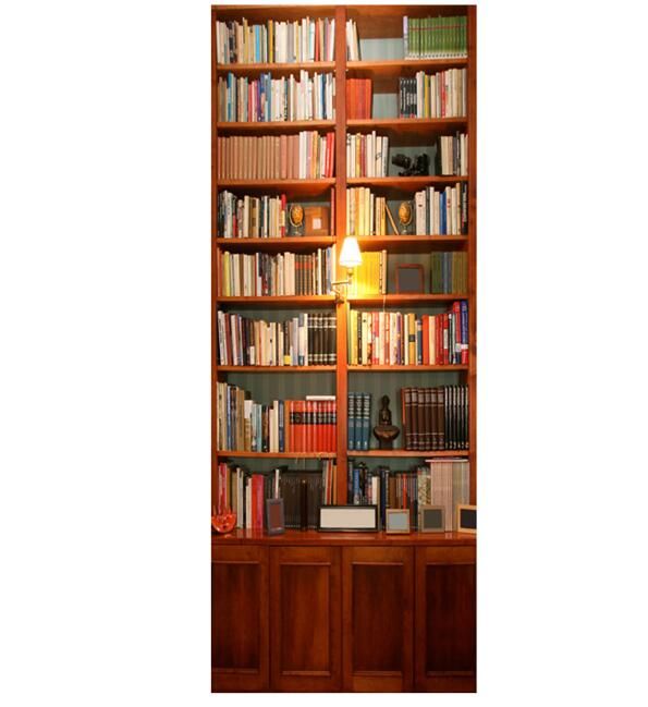 2020 PVC 3D Wall Sticker Bookshelf Self Adhesive Door Fridge Stickers