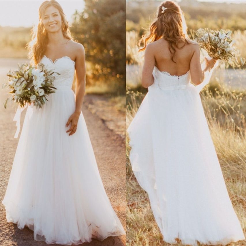 Discount 2018 Cheap Wedding Dresses Robe De Mariee A Line Strapless