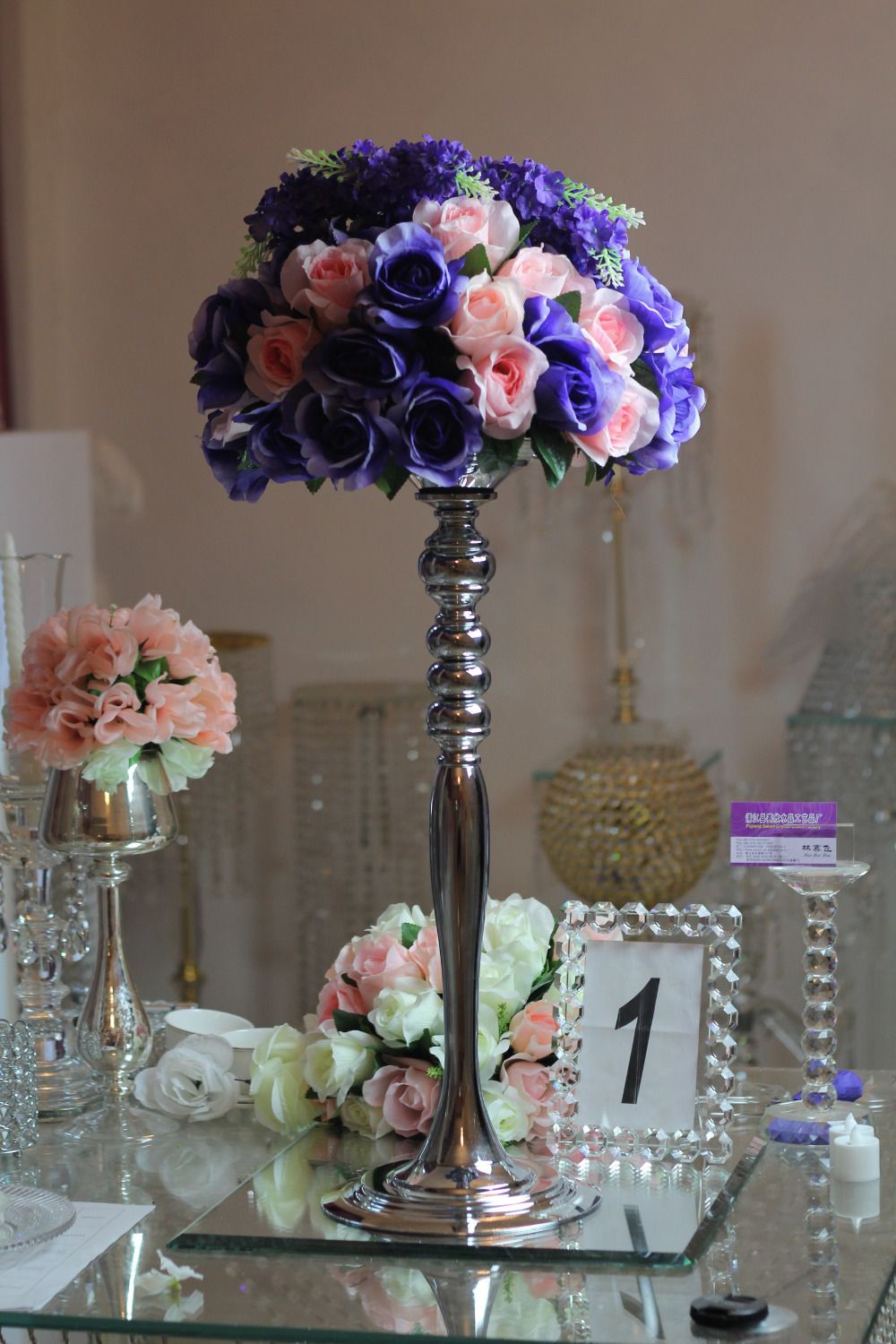 Romantic Flower Standing Centerpiece Candlestick Silver Plated Candle Holder Road Lead Wedding Decoration From Xuxujun 462 32 Dhgate Com