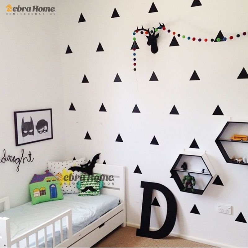 Triangle Stickers Gold Triangles Sticker Removable Home Decor Art Decals Small Baby Wallpapers Geometric Nordic Wall
