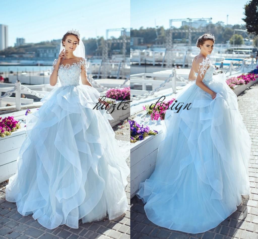 blue corset wedding dress