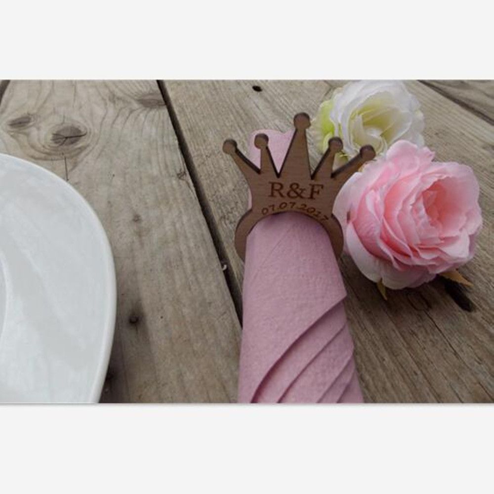 20pcs Personalized Napkin Rings Wedding Birthday Party Decoration Napkin Ring Wedding Table Place Card Wedding Favor For Guests