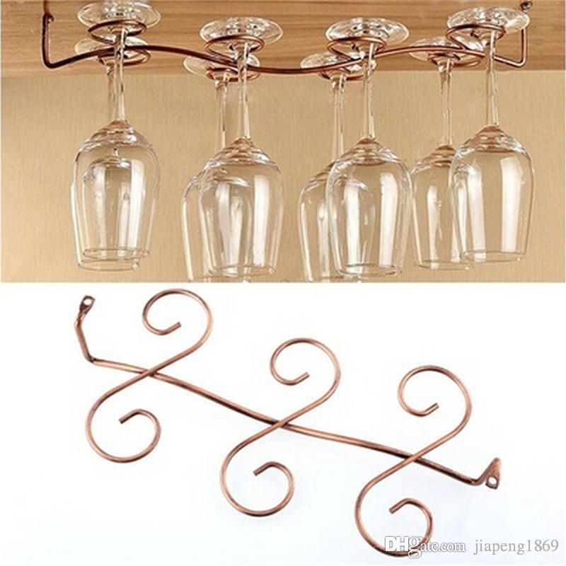 Under Cabinet Wall Wine Rack Storage Organizer Stainless Steel Glass Holder Stemware Racks 6 8 Cups