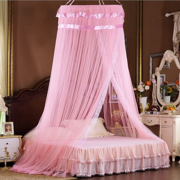 Vieeoease Bed Canopy Bed Curtain Round Dome Hanging Mosquito Net