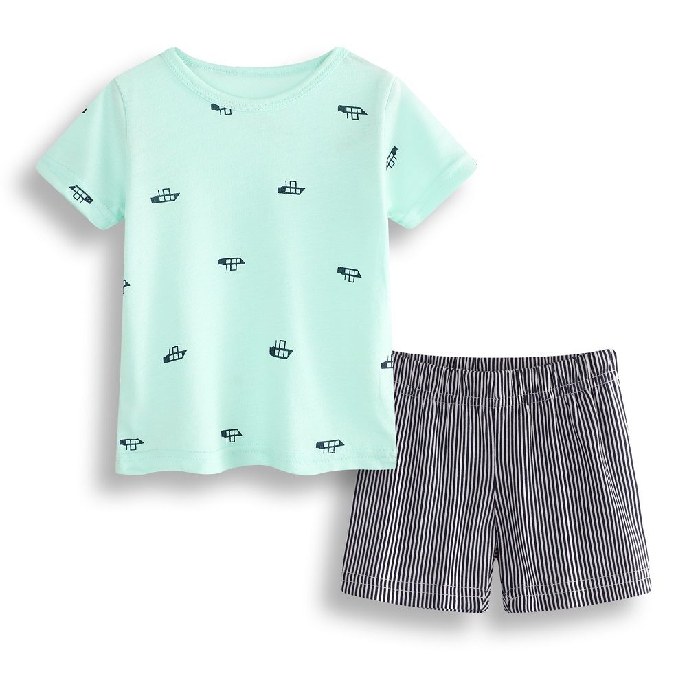 2018 Boats Baby Clothes Set 100 Cotton Newborn T Shirts Stripe Pant