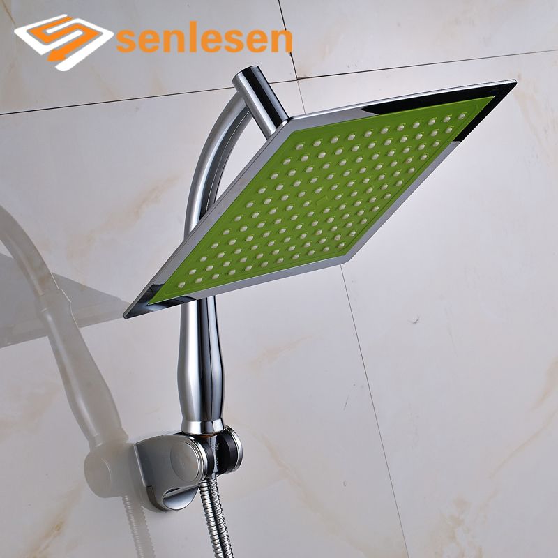High End Bathroom Plastic Shower Head Arm Handshower Holder Hose Chrome