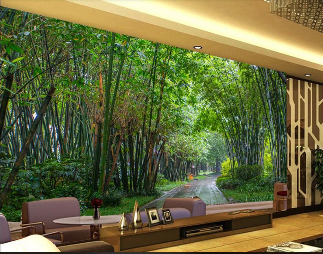 3d Wallpaper Custom Photo Mural Blinking 3D Bamboo Forest ...