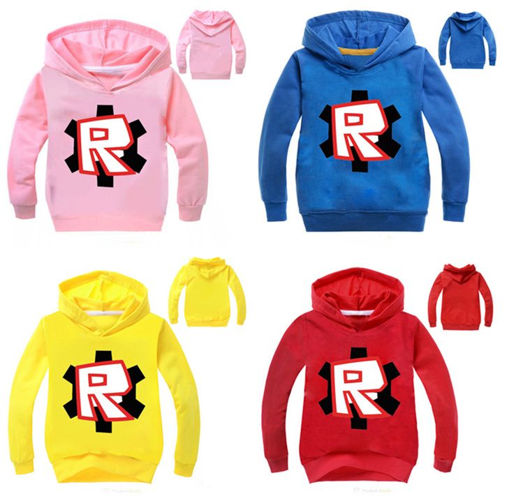 Roblox Autumn Boys Long Sleeved T Shirts Cartoon Roblox Print Cotton Hoodies Girls Sweatshirts Kids Costumes Top Children Jacket Le157 - 