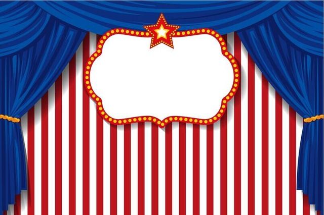2019 7x5FT Blue Curtain Drape Carnival Circus Pink Stripes Crown Frame