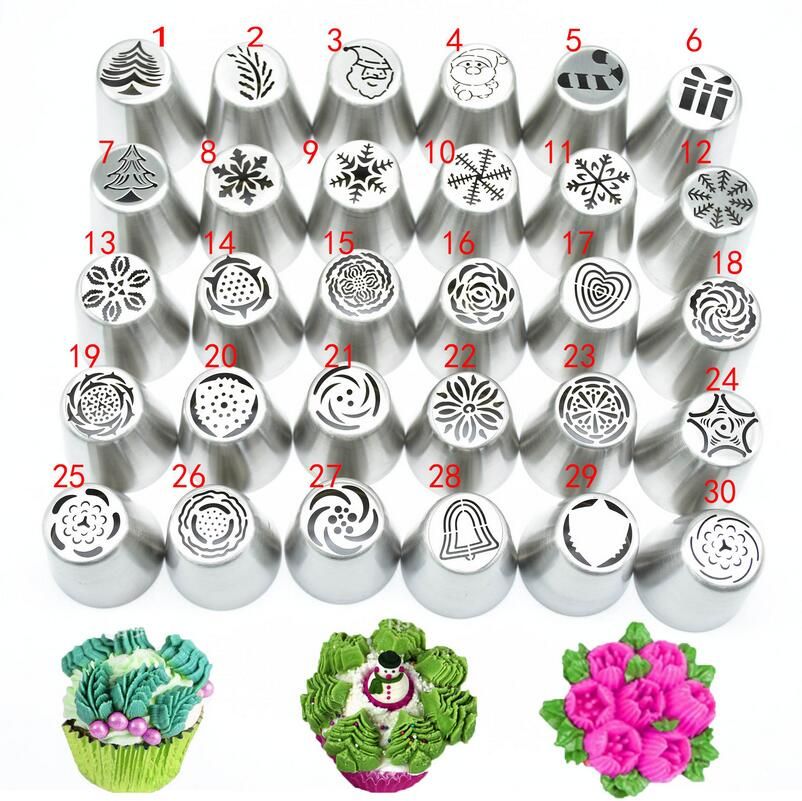 Christmas Icing Piping Tips Set Cake Decorating Supplies Russian