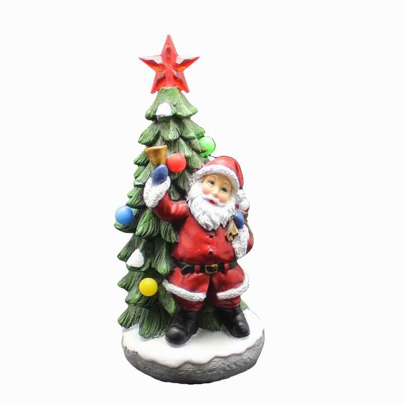 Traditional Resin Decorated Christmas Tree With Led Light Music And Santa Figurine Desktop Decor Holiday Gift Decorations For Sale Traditional Resin Decorated Christmas Tree With Led Light Music And Santa Figurine Desktop Decor Holiday Gift Decorations For Sale