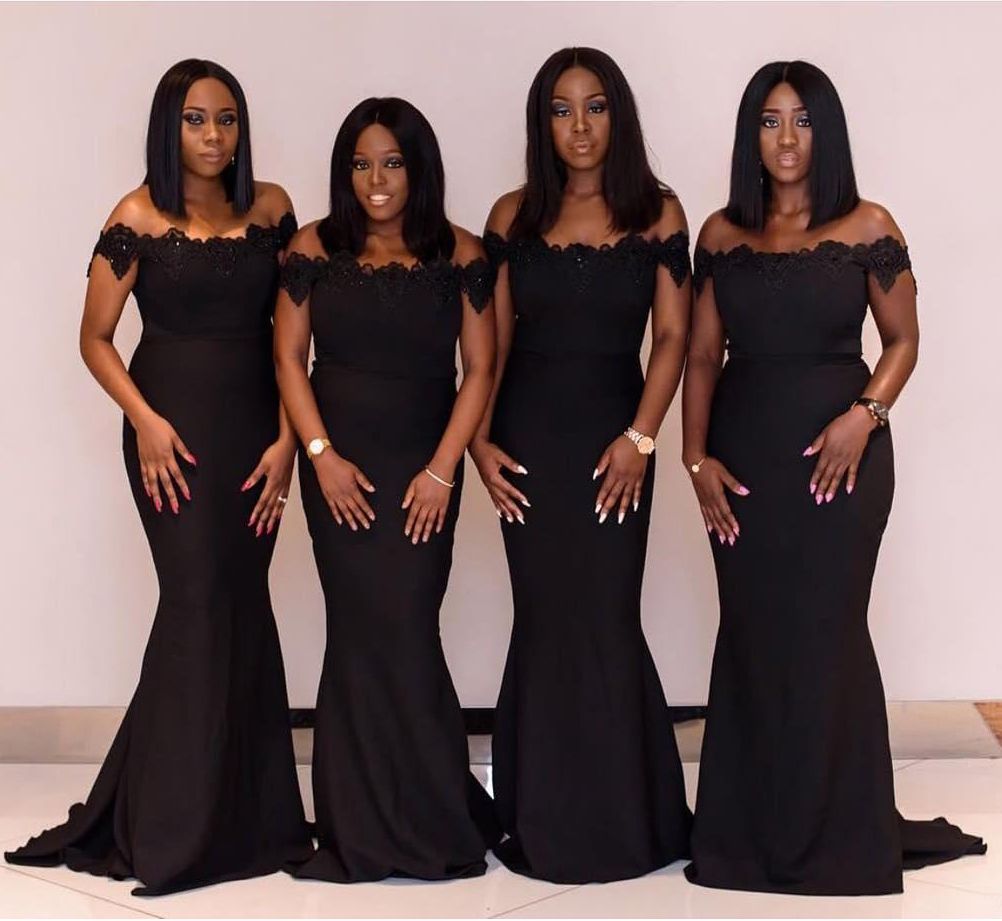 Compre Vestidos De Dama De Honor Negros Sudafricanos De 