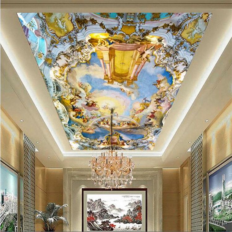 Custom Home Large Mural Ceiling Frescoed Ceilings Western European