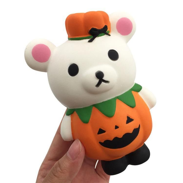 2018 halloween squishy 13cm pumpkin lovely bear squishy slow rising halloween squeeze decompression kids toy cartoon novelty toys from jyzg 232 dhgate