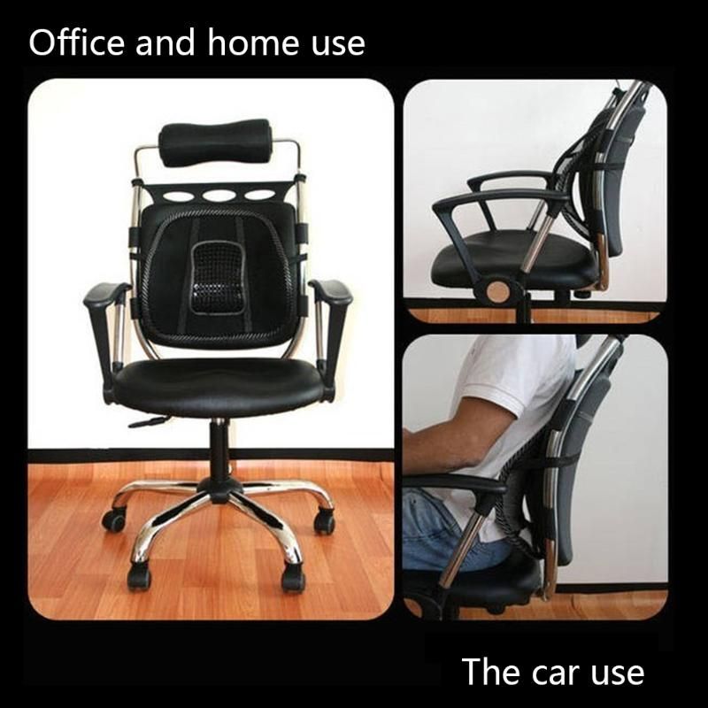 Car Seat Office Chair Back Cushion Mesh Lumbar Back Brace Support
